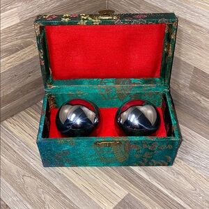 Chinese Health Baoding Balls Stress Relief Exercise Relaxation Therapy Vintage
